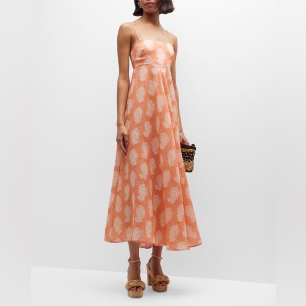 ZIMMERMANN
Devi Bandeau Coral Paisley Midi Dress - Picture 2 of 16